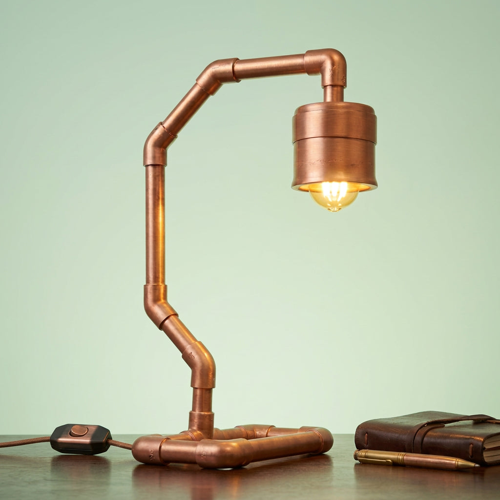 Golden Arc Pipe Lamp