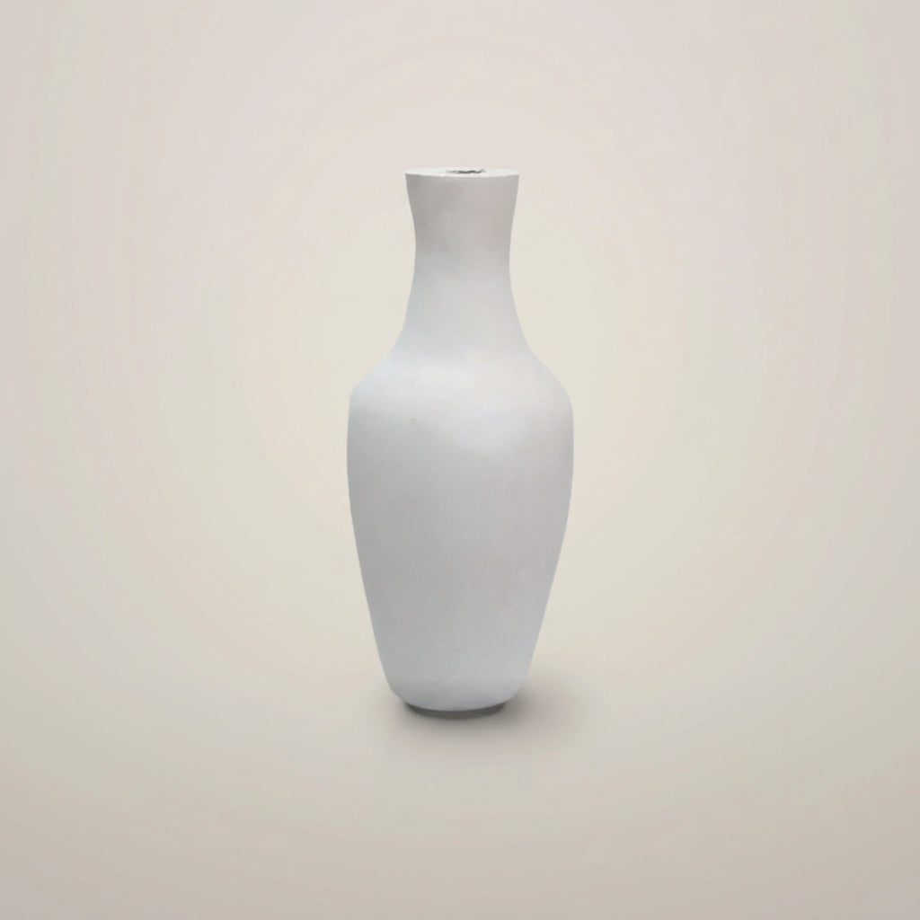 18″ Hand-Painted Ceramic Vase white