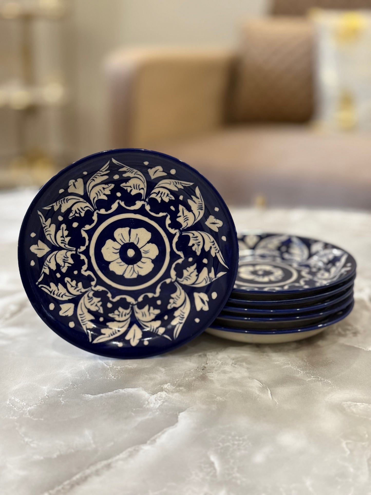 Handmade Blue Pottery Small Plate