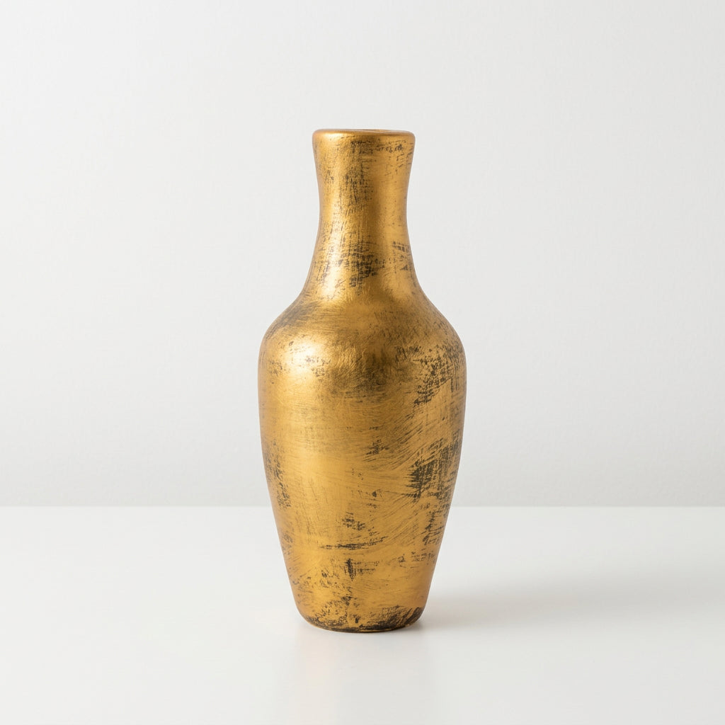 18″ Hand-Painted Ceramic Gold Rustic
